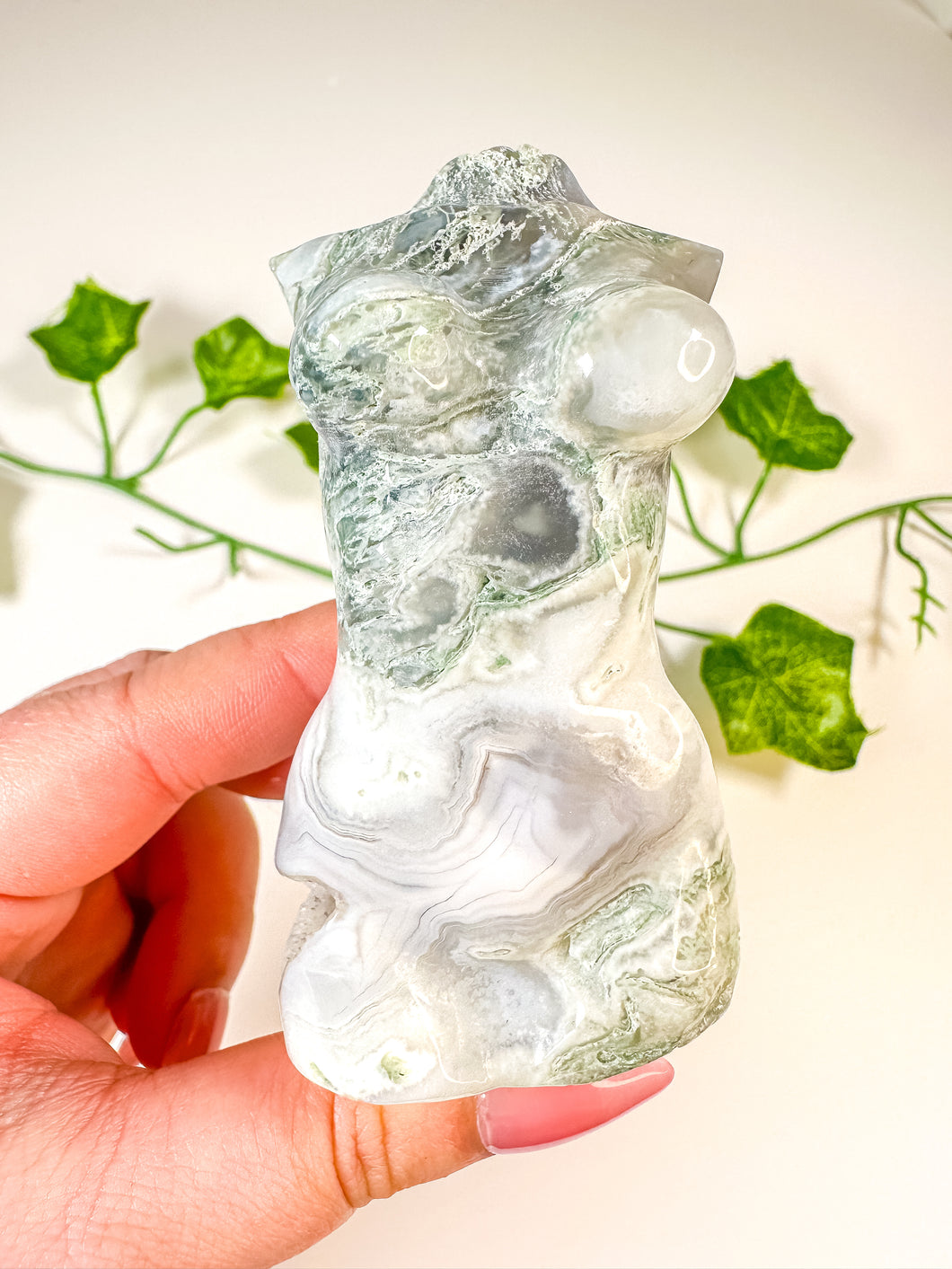 Moss Agate Goddess Body (58D)