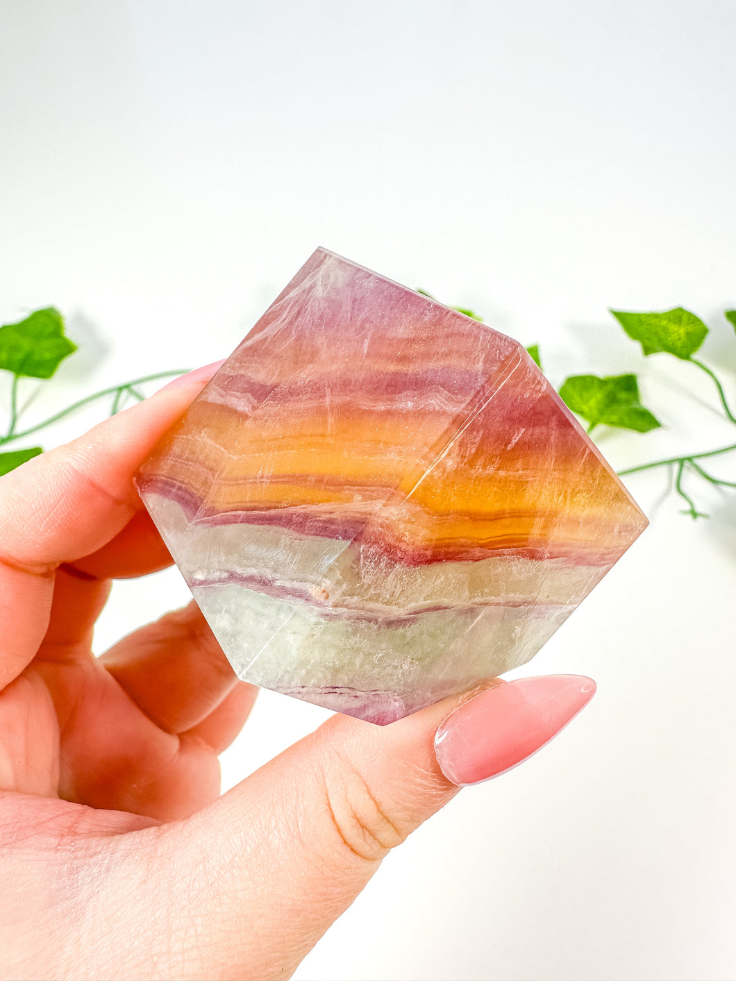 Rainbow Fluorite Standing Cube (36F)