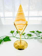 Load image into Gallery viewer, Orange Calcite Diamond on Stand (42Z)
