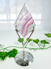 Load image into Gallery viewer, Rainbow Fluorite Diamond on Stand (38S)
