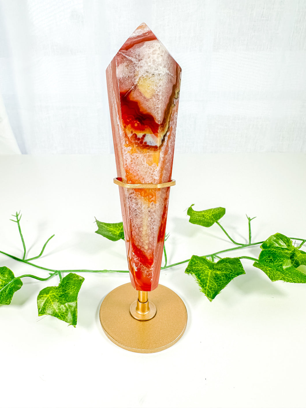 Carnelian Wand on Stand (48C)