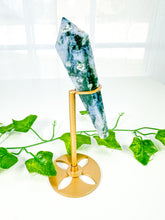 Load image into Gallery viewer, Moss Agate Wand on Stand (48M)
