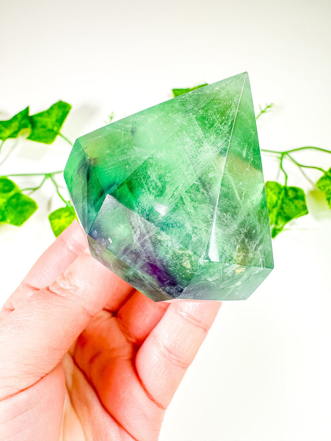 Green Emerald Fluorite Gem Cut Diamond (38F)