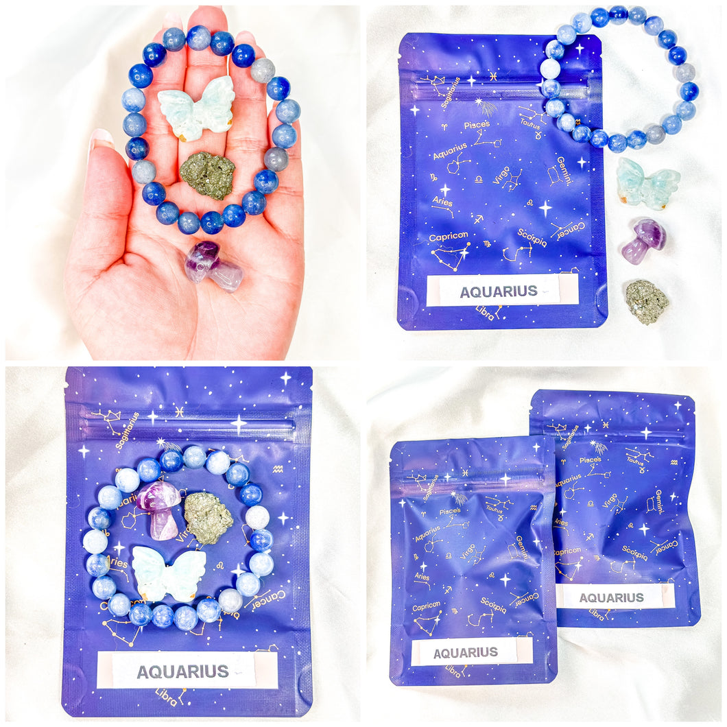 Aquarius - Zodiac Crystal Set