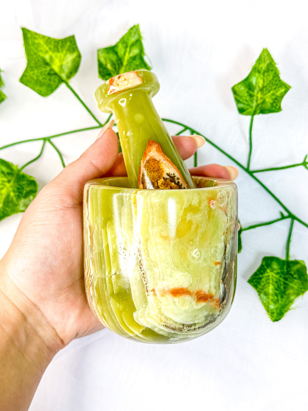 Green Onyx Mortar and Pestle