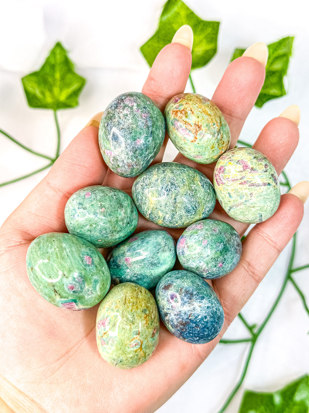 Ruby and Fuchsite Tumbled Stone (UV)