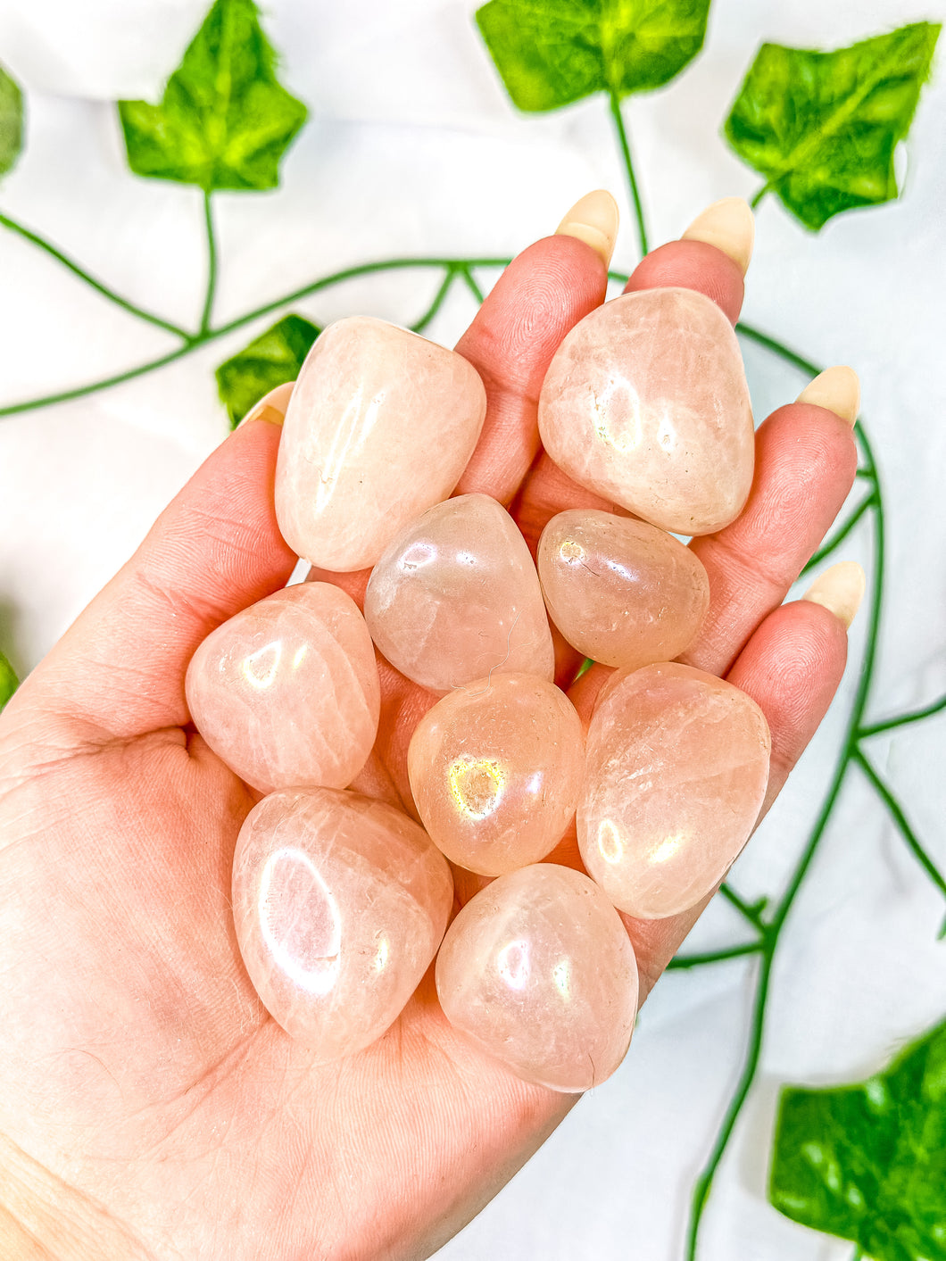 Aura Rose Quartz Tumbled Stones