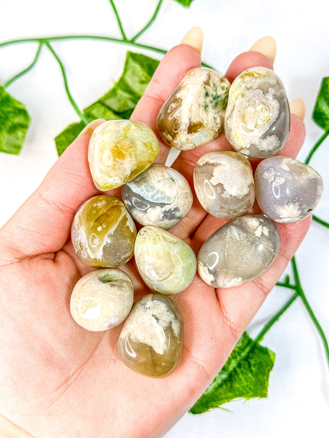 Flower Agate Tumbled Stones