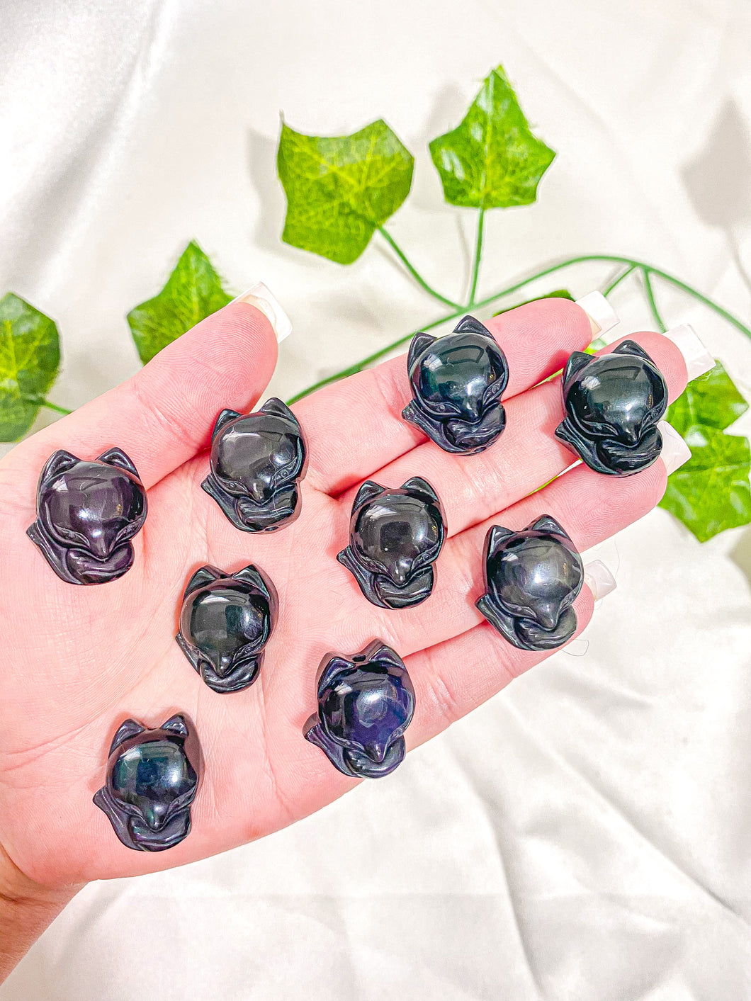 Mini Rainbow Obsidian Fox