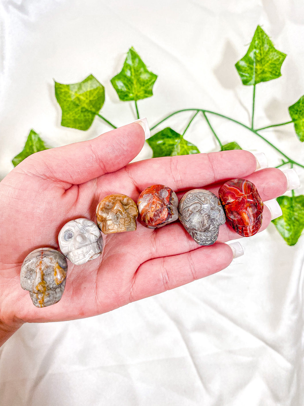 Mini Mexican Crazy Lace Agate Skull