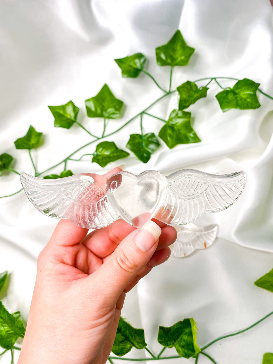 Clear Quartz Wing Heart