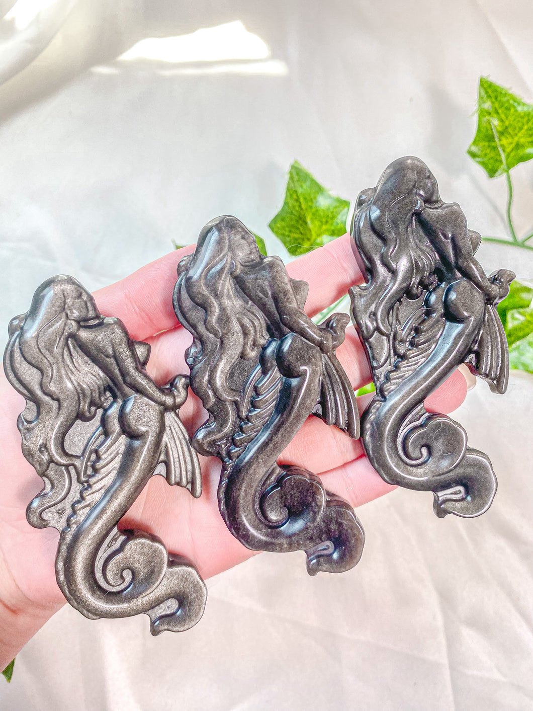 Silver Sheen Obsidian Mermaid