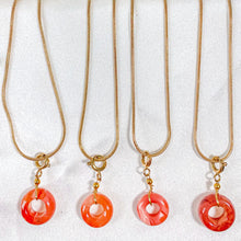 Load image into Gallery viewer, Carnelian Donut Pendant Necklace
