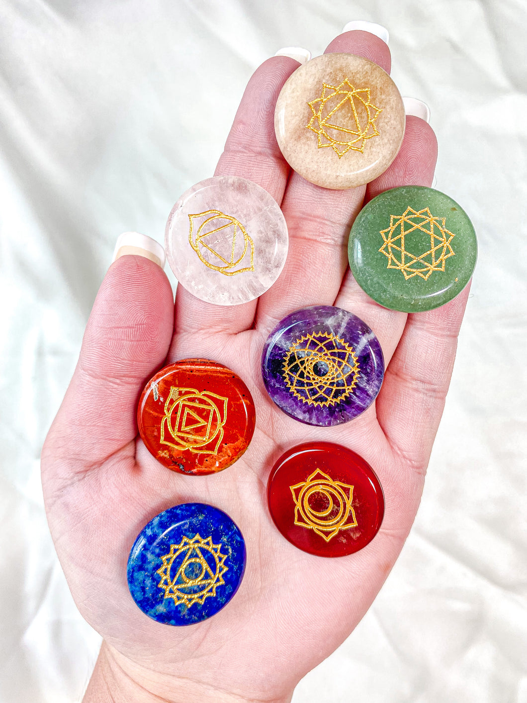 7 Chakra Engraved Stones