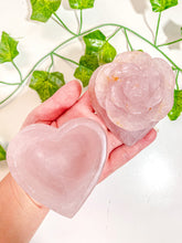 Load image into Gallery viewer, Rose Quartz Flower Heart Bowl Jewelry Box
