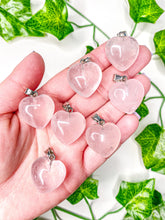 Load image into Gallery viewer, Rose Quartz Heart Pendant (gemmy)
