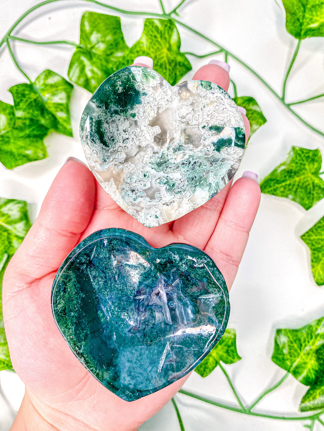 Moss Agate Heart Bowl