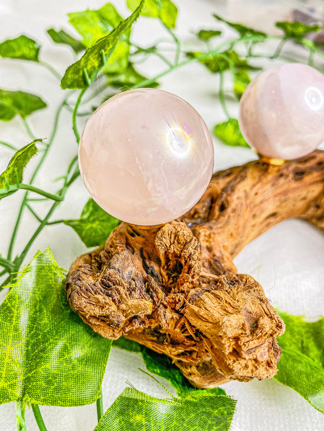 Aura Baby Pink Rose Quartz Sphere (Small)