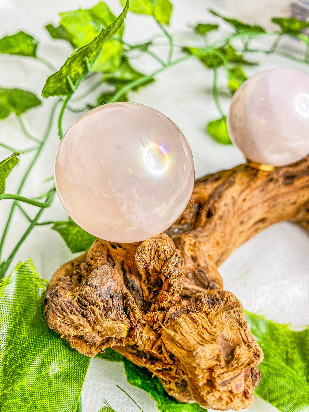 Aura Baby Pink Rose Quartz Sphere (Small)