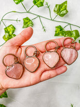 Load image into Gallery viewer, Rose Quartz Rustic Heart Pendant
