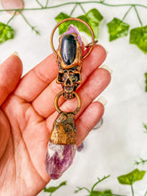 Load image into Gallery viewer, Amethyst Rustic Skull Pendant
