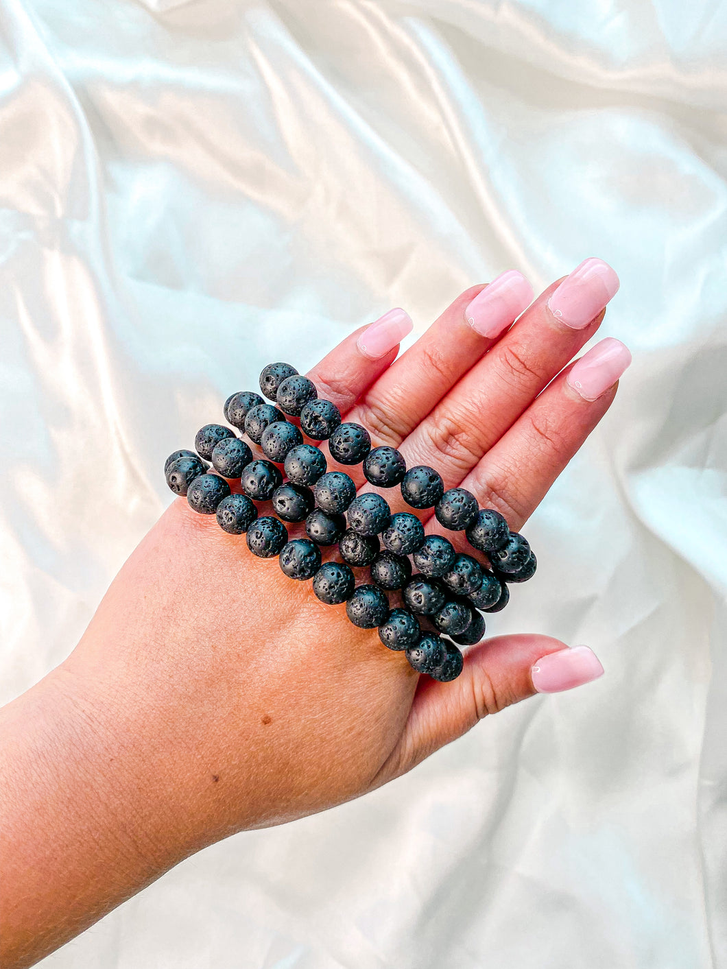 Black Volcanic Rock Lava Bracelet