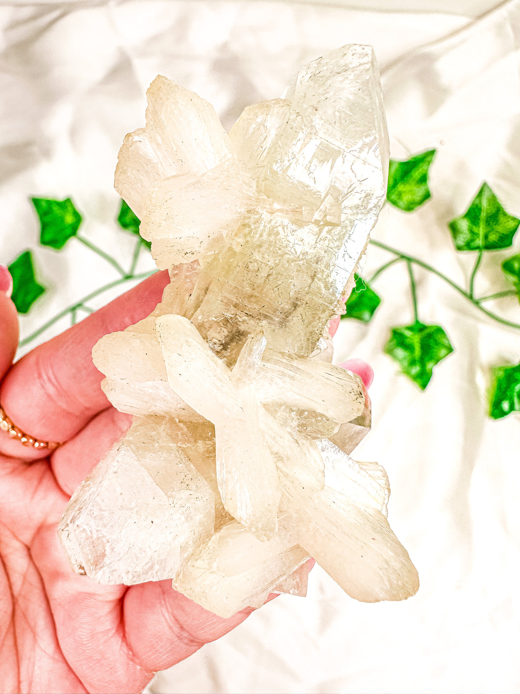 Green Apophyllite with Peach Stilbite Mineral Specimen #12