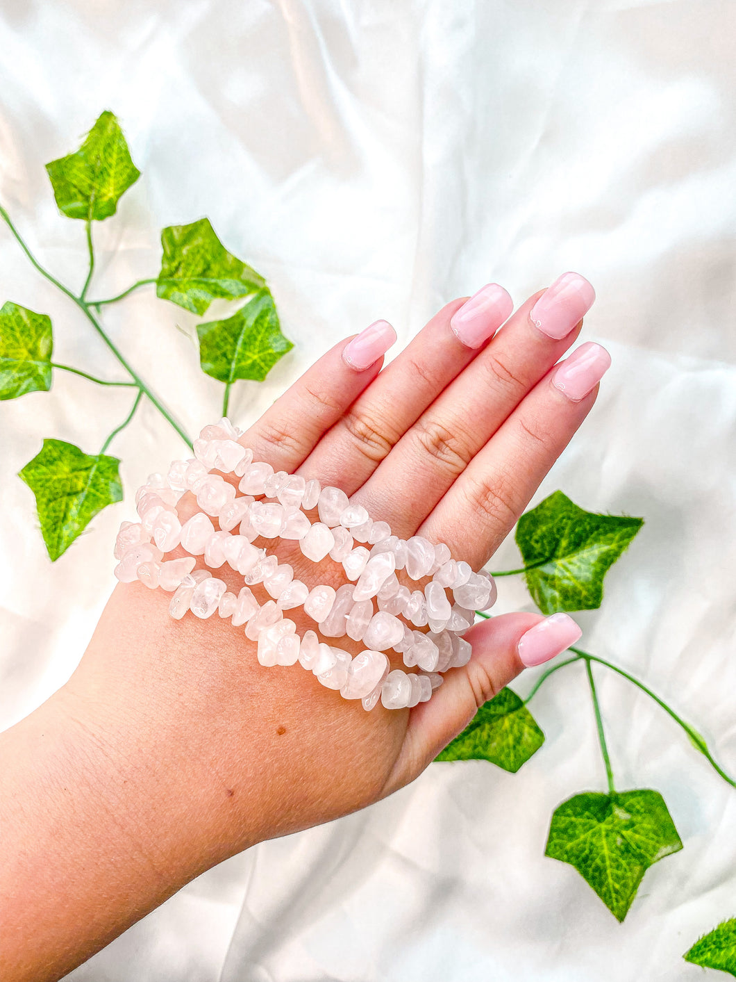 Rose Quartz Chip Bracelet