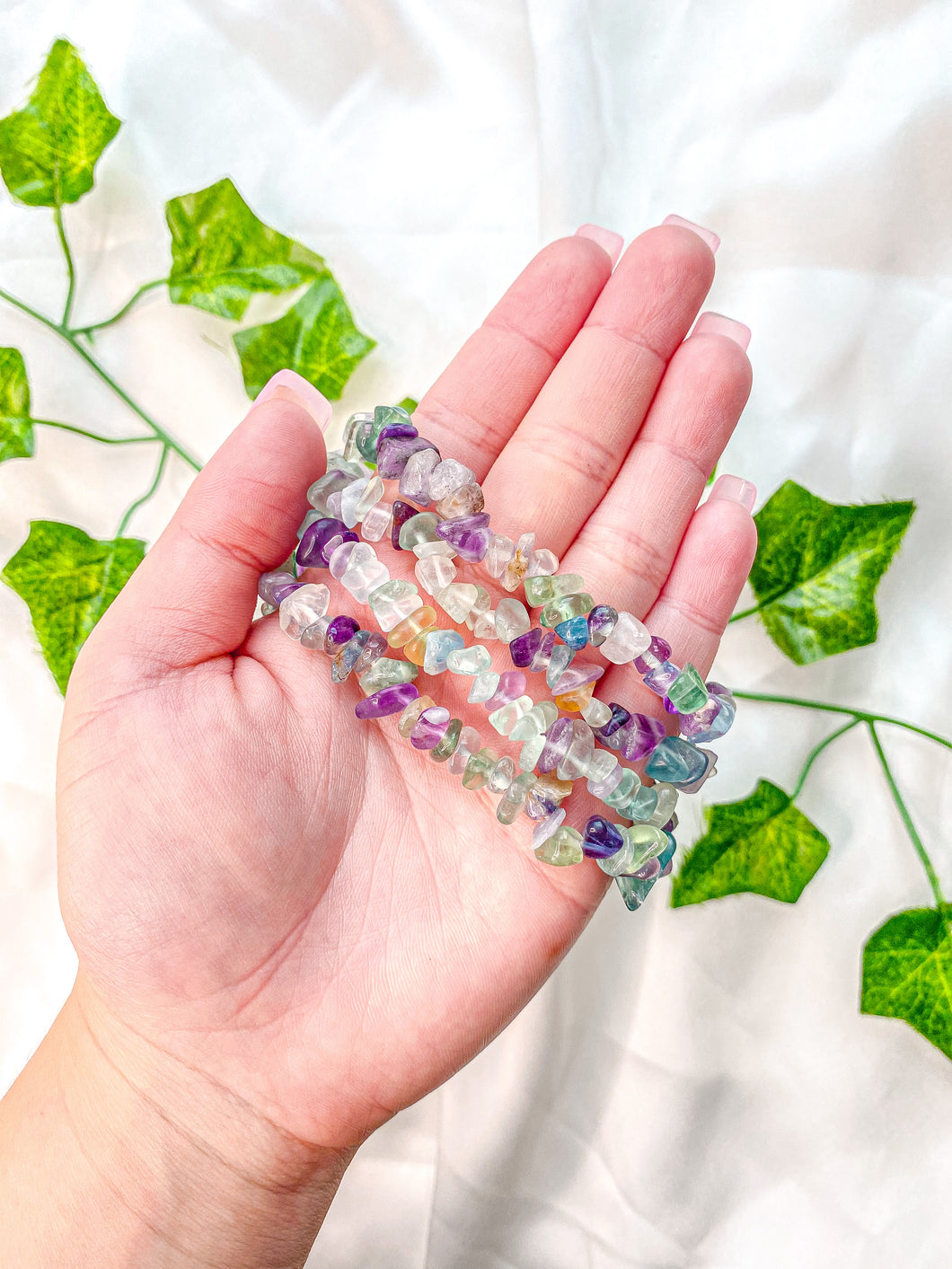 Rainbow Fluorite Chip Bracelet