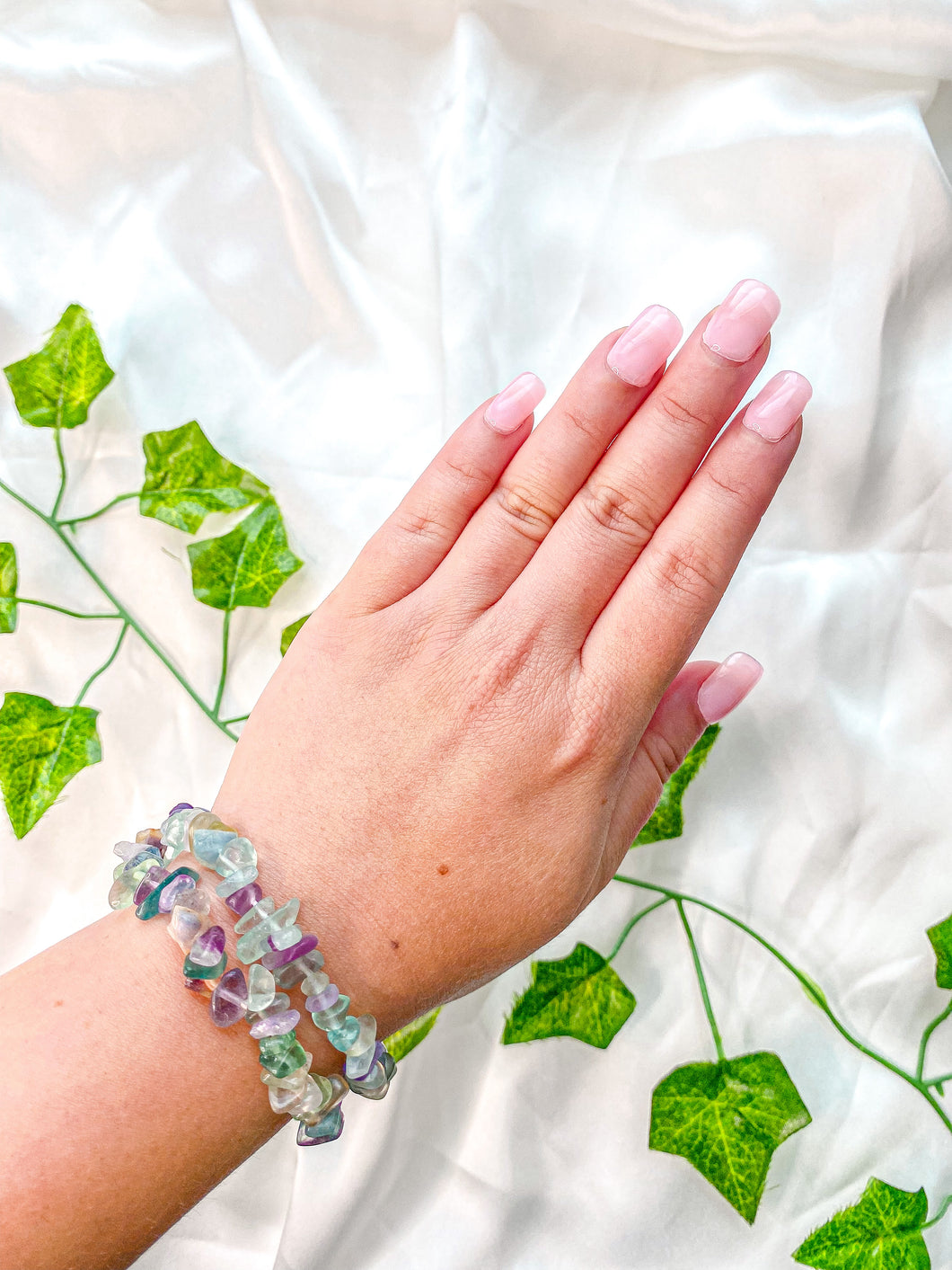 Rainbow Fluorite Chip Bracelet