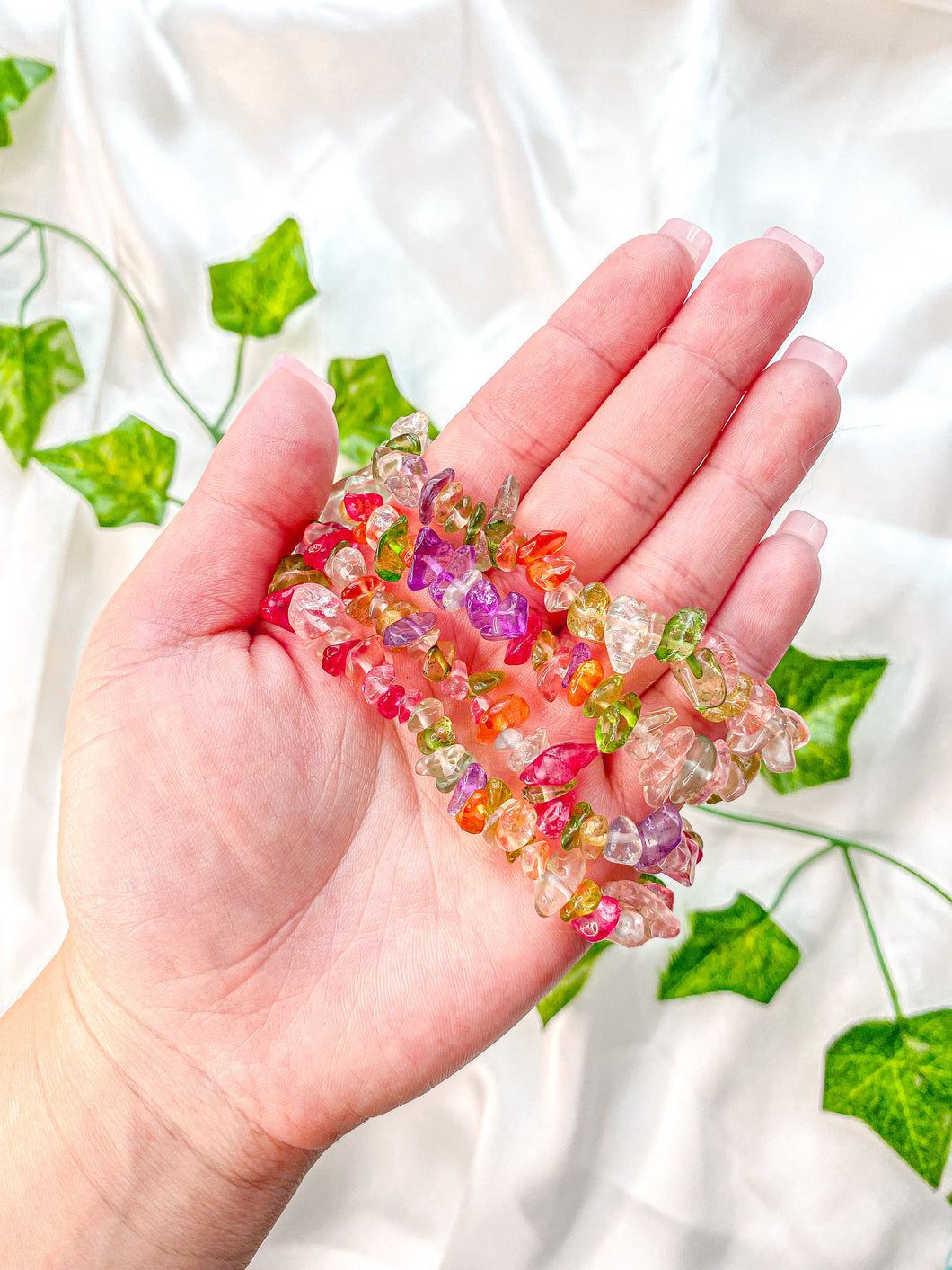 Watermelon Tourmaline Chip Bracelet