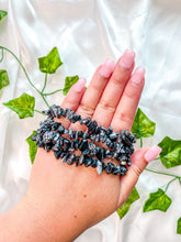 Load image into Gallery viewer, Snowflake Obsidian Chip Bracelet
