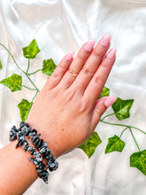 Load image into Gallery viewer, Snowflake Obsidian Chip Bracelet
