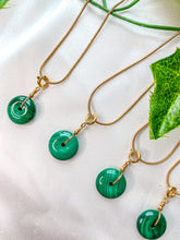 Load image into Gallery viewer, Malachite Donut Pendant Necklace
