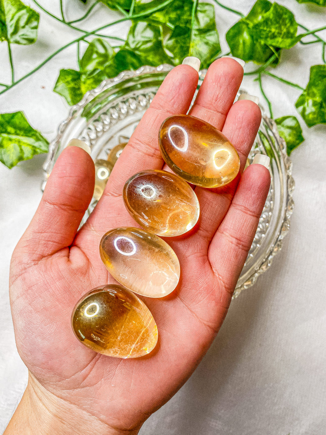 Tangerine Aura Quartz Tumbled Stones