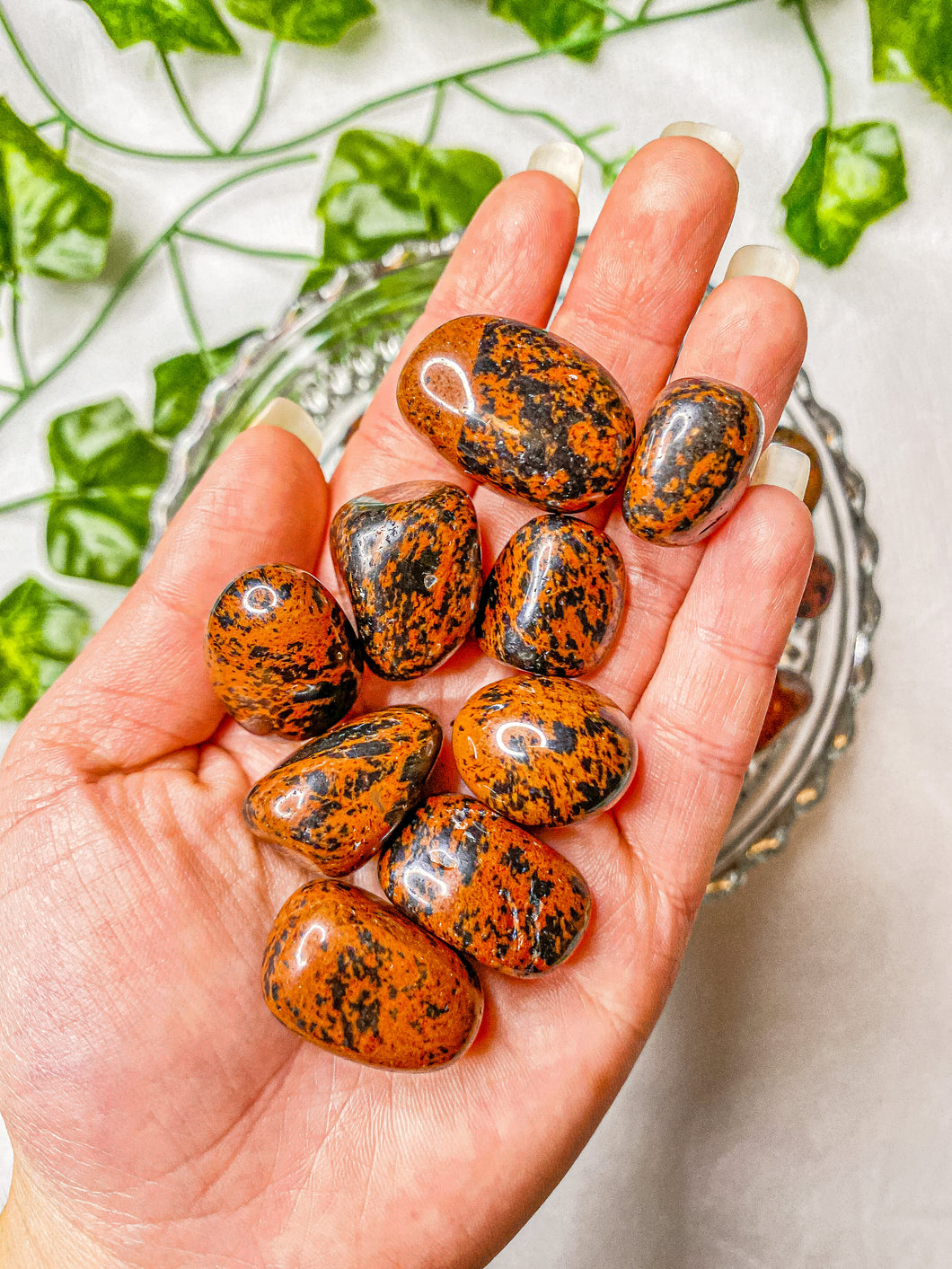 Mahogany Red Obsidian Tumbled Stones