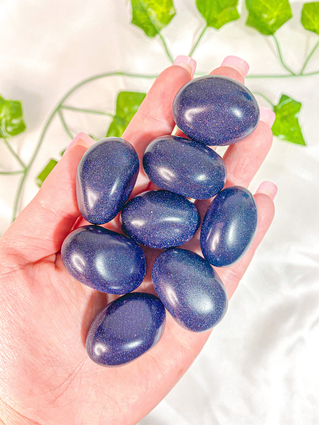 Blue Goldstone Tumbled Stones