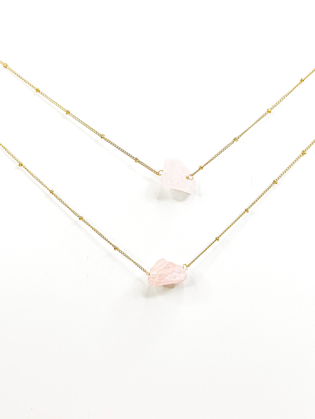 Raw Rose Quartz Necklace