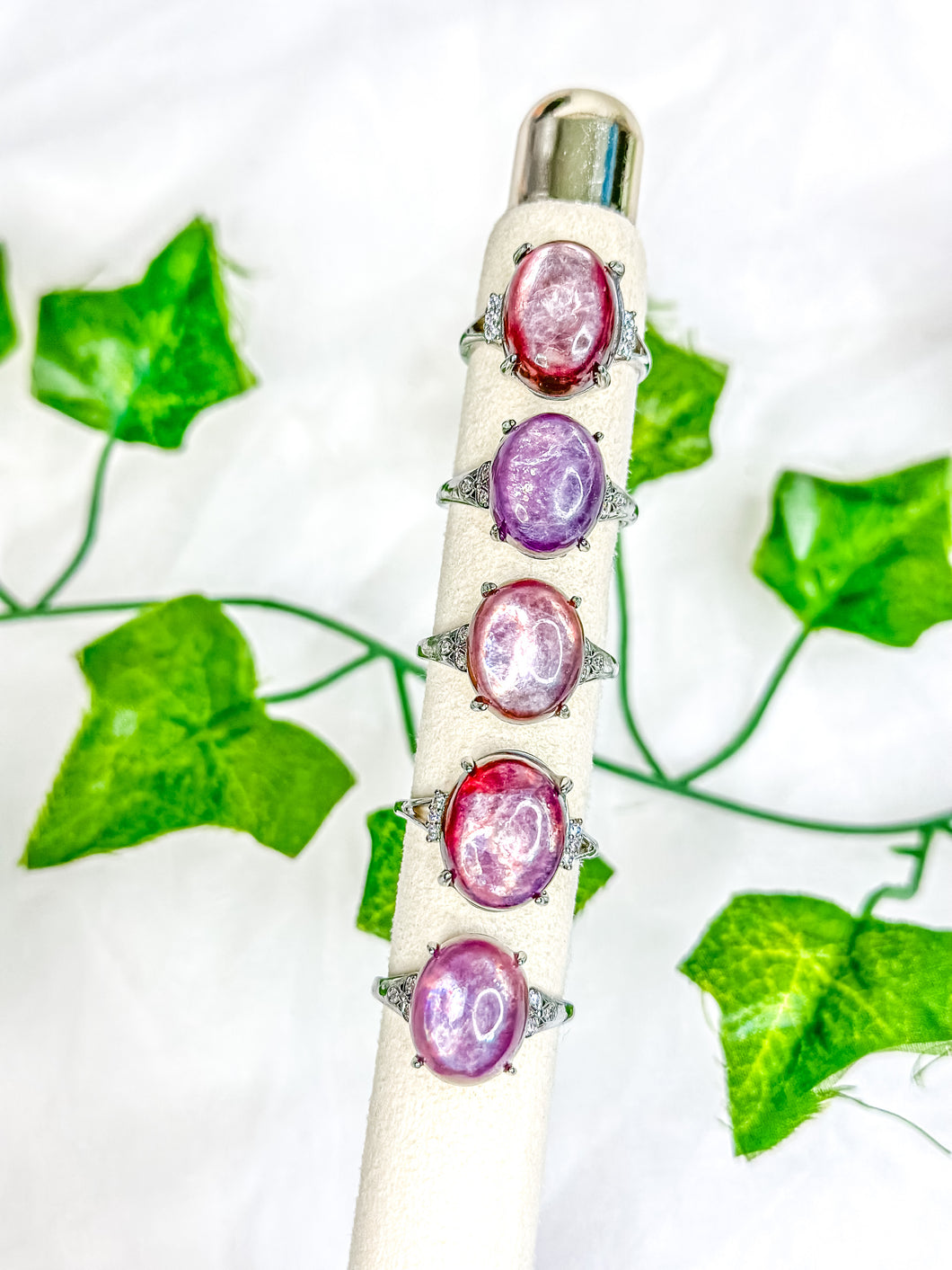 Gem Lepidolite Ring (adjustable)